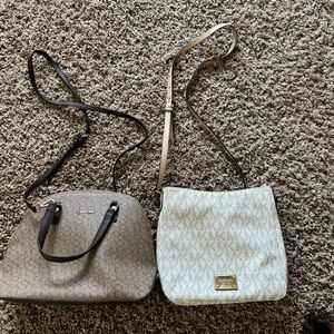 Michael Kors Beige and Cream Crossbody Bag